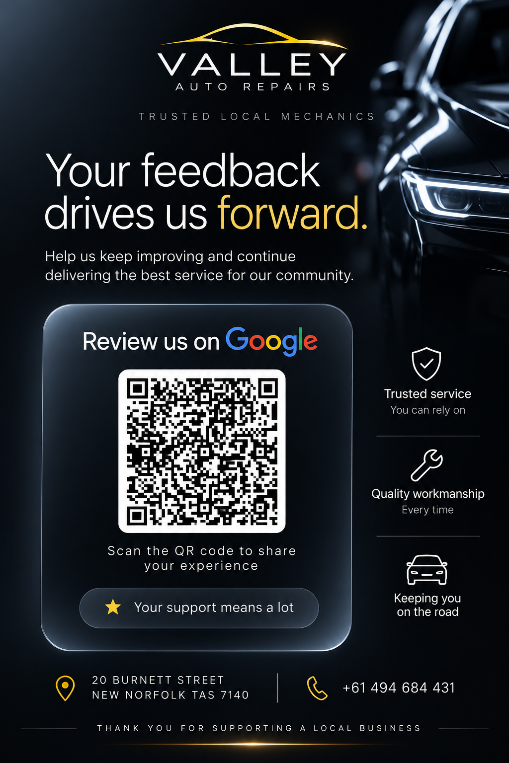 Valley Auto Repairs customer review information